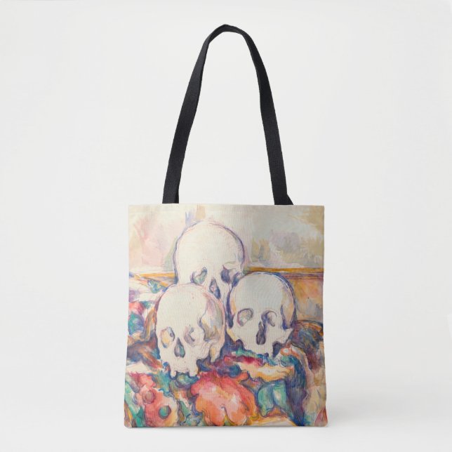 Tote Bag Paul Cezanne - Aquarelle à trois crânes (Devant)