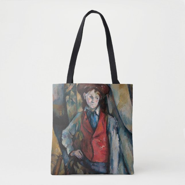 Tote Bag Paul Cezanne - Garçon dans la veste rouge (Devant)