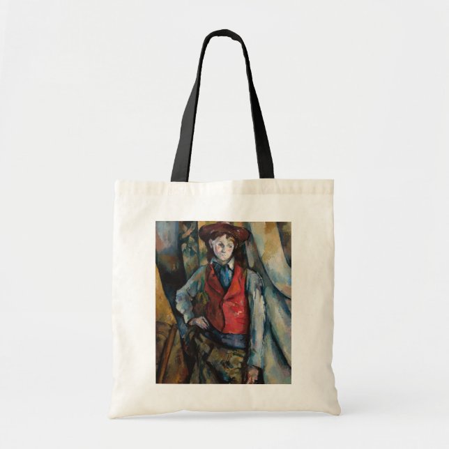 Tote Bag Paul Cezanne - Garçon dans la veste rouge (Devant)