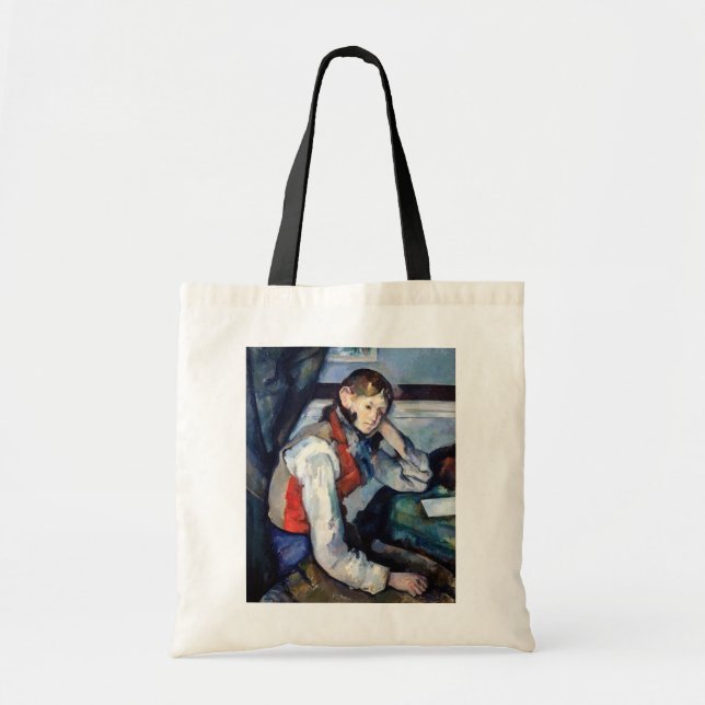 Tote Bag Paul Cezanne - Garçon dans la veste rouge (Devant)