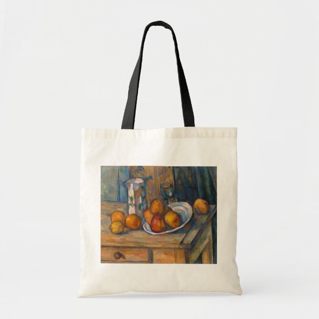 Tote Bag Paul Cezanne - Nature morte avec pot à lait et fru (Devant)