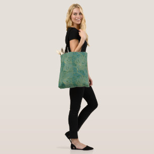 Tote Bag Paume vert et or feuille motif