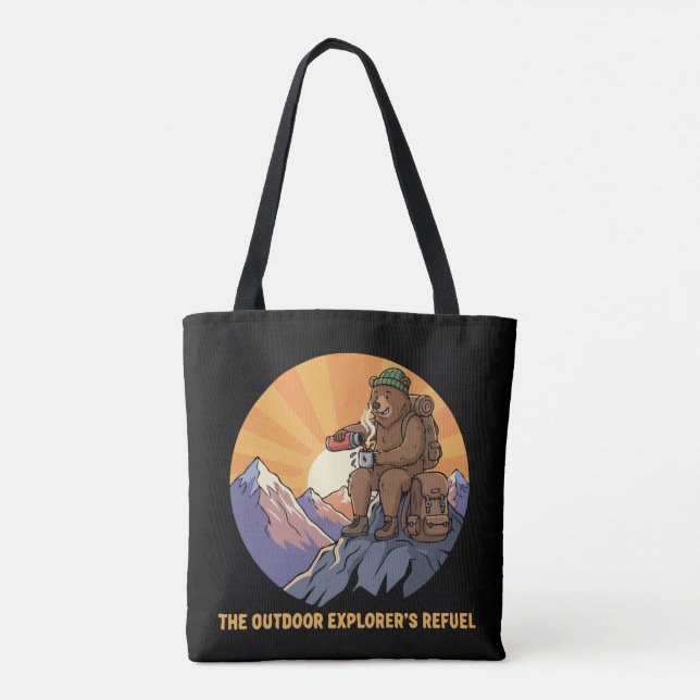Tote Bag Pause café ours randonnée | Exploratrices extérieu (Dos)