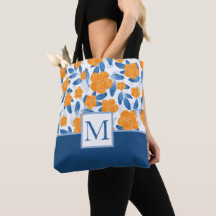 Tote Bag Pavot d'aquarelle et Motif Feuille