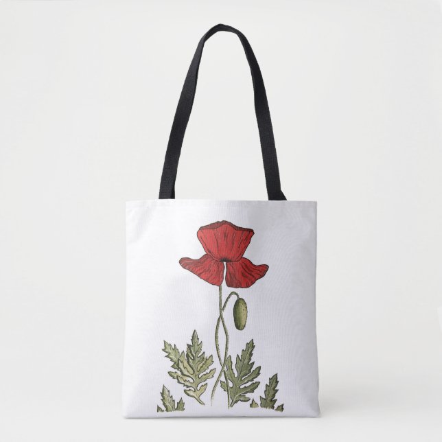 Tote Bag Pavot rouge (Devant)