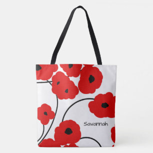 TOTE BAG PAVOTS ROUGES ET NOIRS DE TOTE_MOD CHIC
