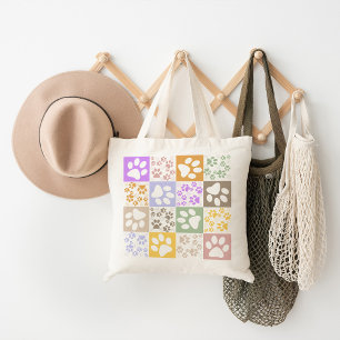 Tote Bag Paw pour animal de compagnie rétro À damiers