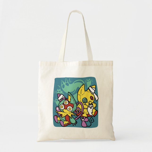 Tote Bag Paw-sitively Frightful | Monstrous Cats Halloween  (Devant)