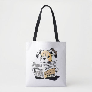 Tote Bag Pawsitive News Chien Lecture Journal T-shirt