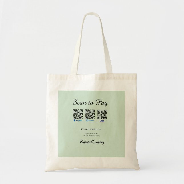 Tote Bag paypal venmo carte visa scan pour payer QR médias  (Devant)