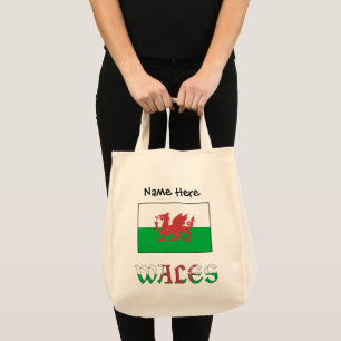 Tote Bag Pays de Galles Drapeau Gallois Personnalisation no