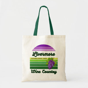 Tote Bag Pays du vin de Livermore Raisins rayures violettes