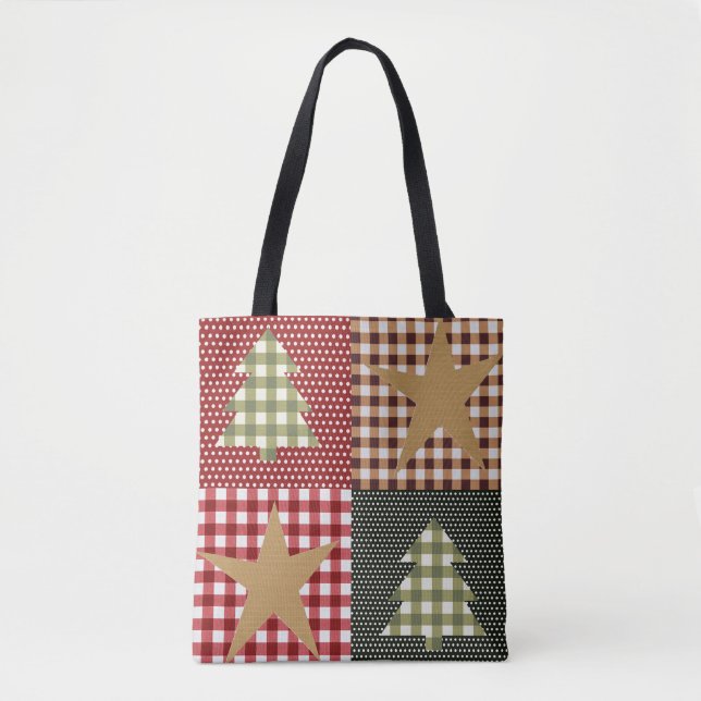 Tote Bag Pays Rustique Noël primitif (Devant)