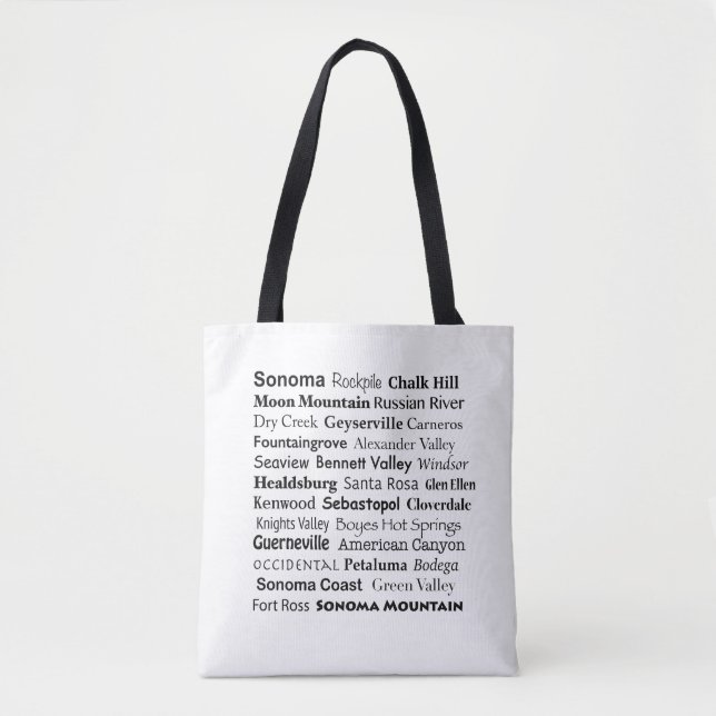 Tote Bag Pays vinicole de Sonoma (Devant)