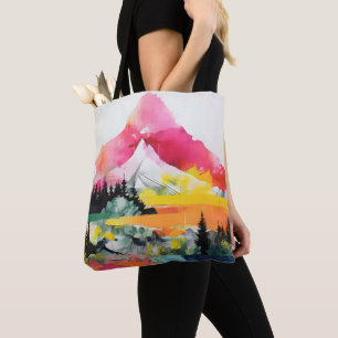 Tote Bag Paysage Abstrait Collage coloré