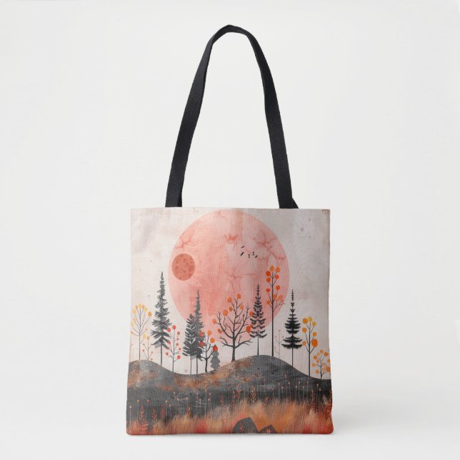 Tote Bag Paysage Abstrait de Boho (13) (Devant)