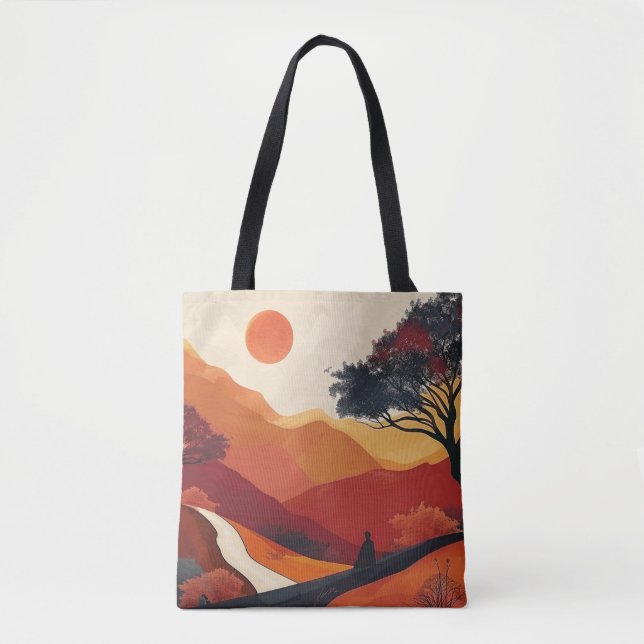Tote Bag Paysage Abstrait de Boho (19) (Devant)