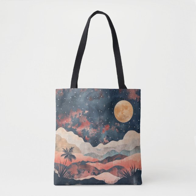 Tote Bag Paysage Abstrait de Boho (24) (Devant)