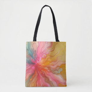 Tote Bag Paysage Abstrait de Rayons de Soleil Arc-en-Ciel