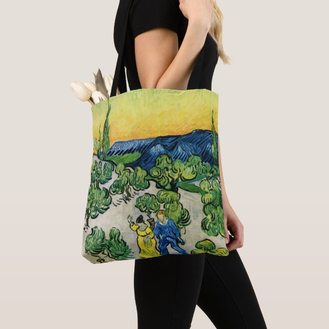 Tote Bag Paysage avec couple Marche par Vincent van Gogh (De près)