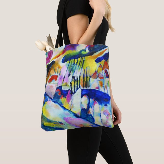 Tote Bag Paysage avec pluie de Wassily Kandinsky (De près)
