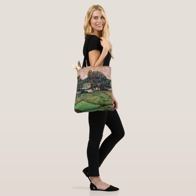 Tote Bag Paysage avec un pont sur l'Oise (Sur le modèle)