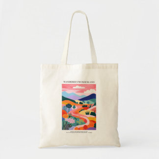 Tote Bag Paysage coloré Abstrait Paysage Art populaire