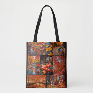 Tote Bag Paysage d'automne Photo Collage Art