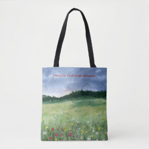 Tote Bag Paysage de champ de fleurs