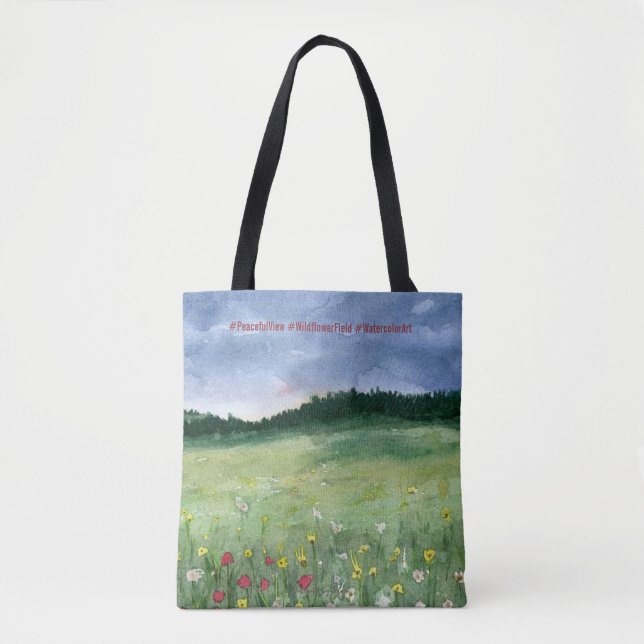 Tote Bag Paysage de champ de fleurs  (Devant)