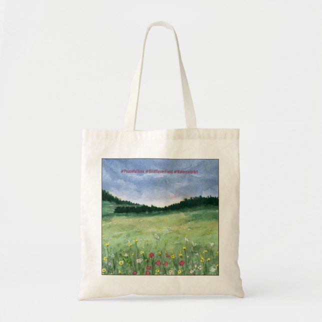 Tote Bag Paysage de champ de fleurs  (Devant)