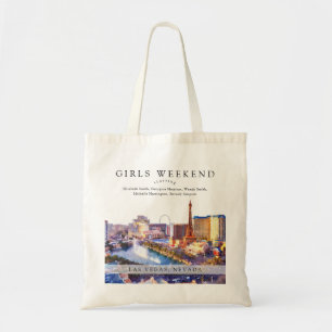 Tote Bag Paysage de Las Vegas Aquarelle Fête de Filles