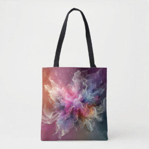 Tote Bag Paysage de nuage floral rose abstrait