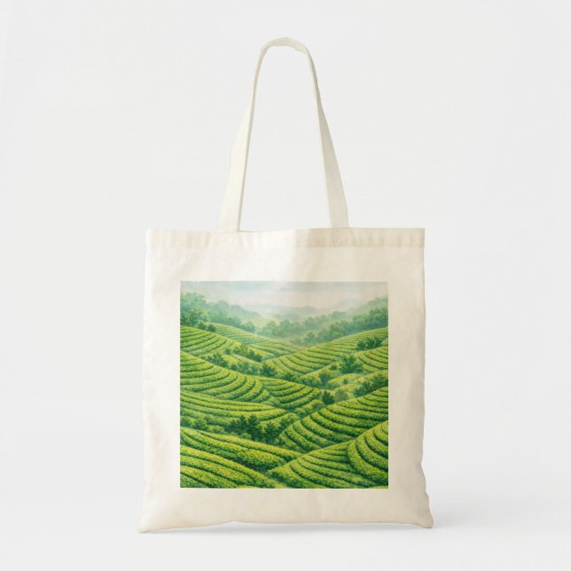 Tote Bag Paysage de plantation de thé vert (Devant)