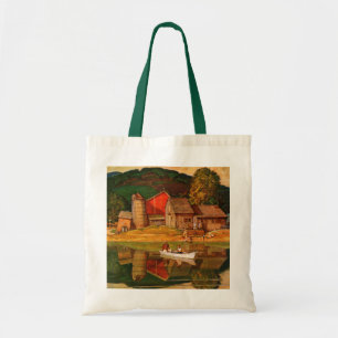 Tote Bag Paysage d'étang de ferme par Mead Schaeffer