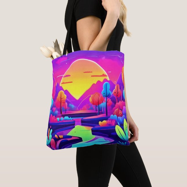 Tote Bag Paysage du crépuscule néon (De près)