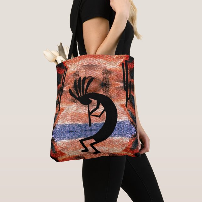 Tote Bag Paysage du désert du sud-ouest de Kokopelli (De près)