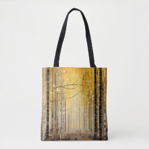 Tote Bag Paysage forestier Art Décor Peinture Mosaïque
