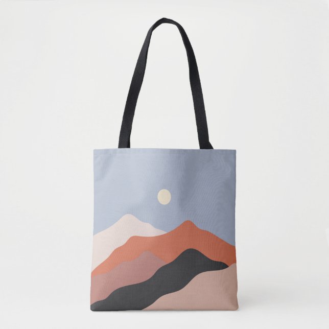 Tote Bag Paysage illustrations du milieu du siècle, plan mi (Devant)