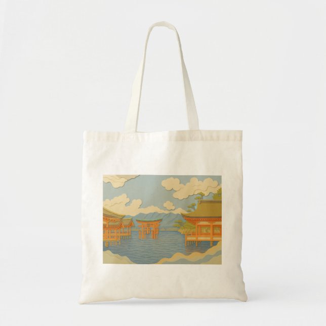 Tote Bag Paysage JAPONAIS | Itsukushima | Découpage du papi (Devant)