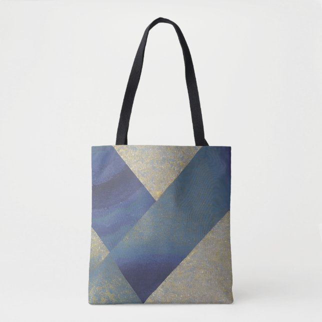 Tote Bag Paysage marin abstrait Vagues en zig zag fracturée (Devant)