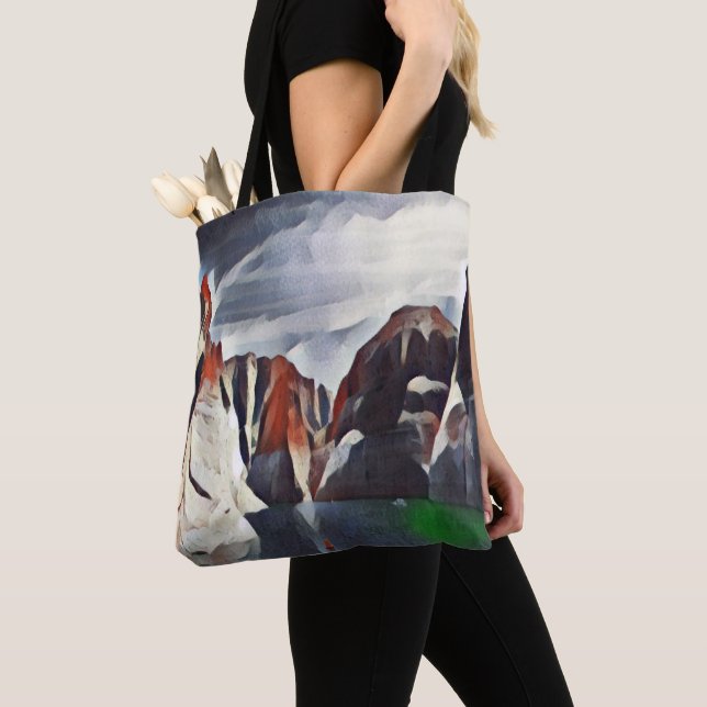 TOTE BAG PAYSAGE NATUREL ABSTRAIT DE MONTAGNE (De près)