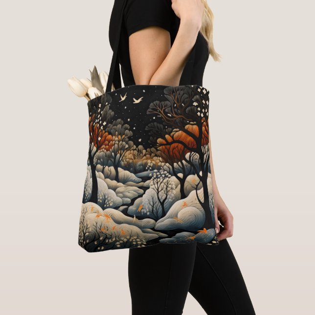 Tote Bag Paysage nocturne d'hiver (De près)