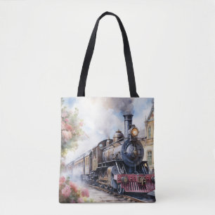 Tote Bag Paysage pittoresque avec un train victorien