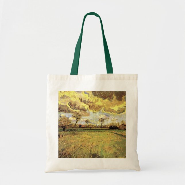 Tote Bag Paysage sous un ciel orageux par Vincent van Gogh (Devant)