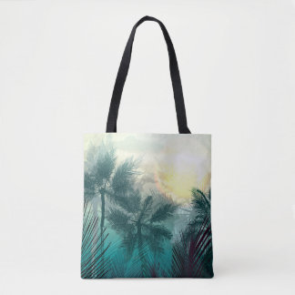 Tote Bag Paysage tropical de jungle avec palmiers et feuill