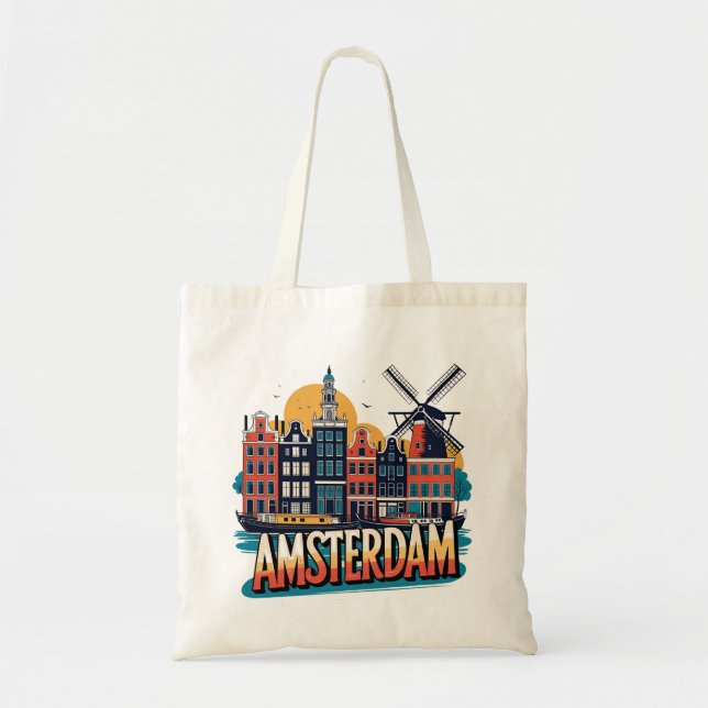 Tote Bag Paysage urbain d'Amsterdam  (Devant)
