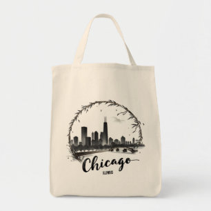 Tote Bag Paysage urbain vintage de Chicago Illinois Voyage 