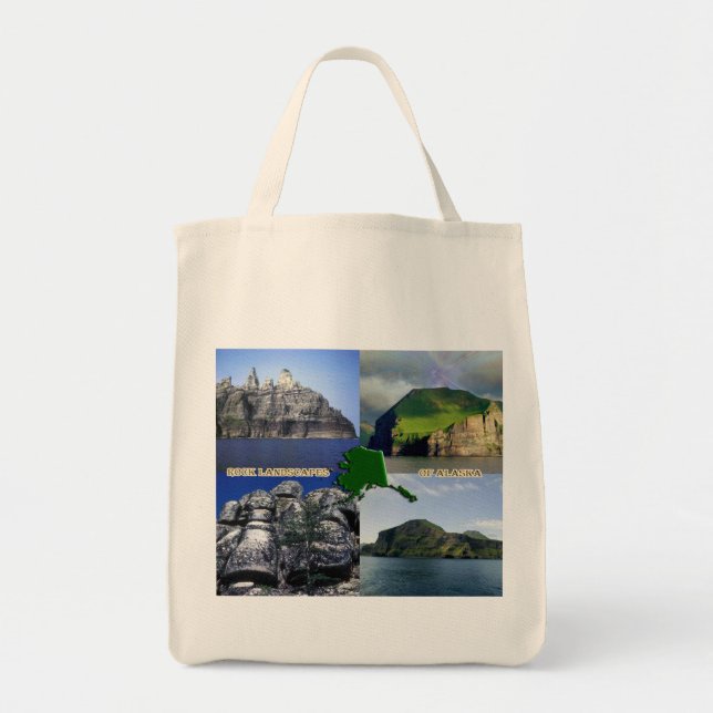 Tote Bag Paysages rocheux du collage de l'Alaska (Devant)