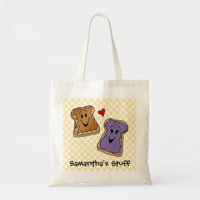 Tote Bag PB&J personnalisé badine Fourre-tout/sac (Devant)